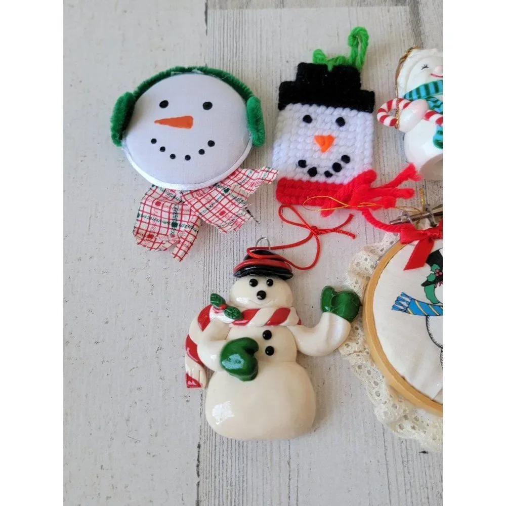 Unique snowman broom face set ornament‎ Xmas snow